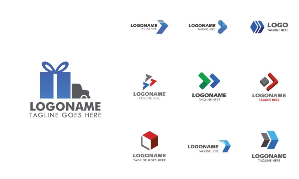 Logistic logo design concept, set of 10 Stock Free