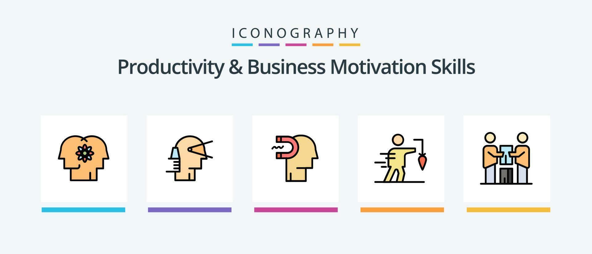 Productivity And Business Motivation Skills Line Filled 5 Icon Pack Including forward. break. fall. arrows. partnership. Creative Icons Design Stock Free