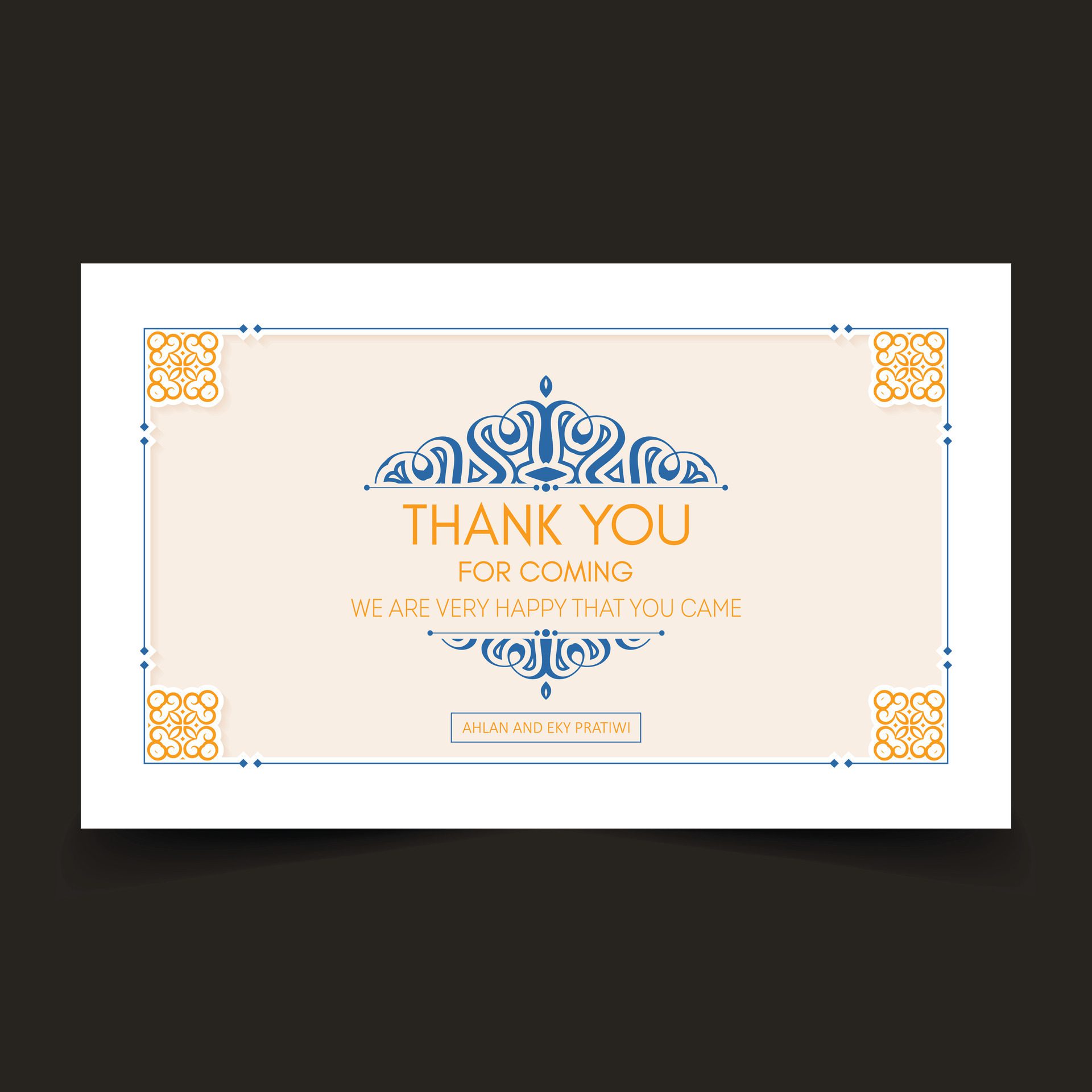 colorful patterned wedding thank you cards Free Vector