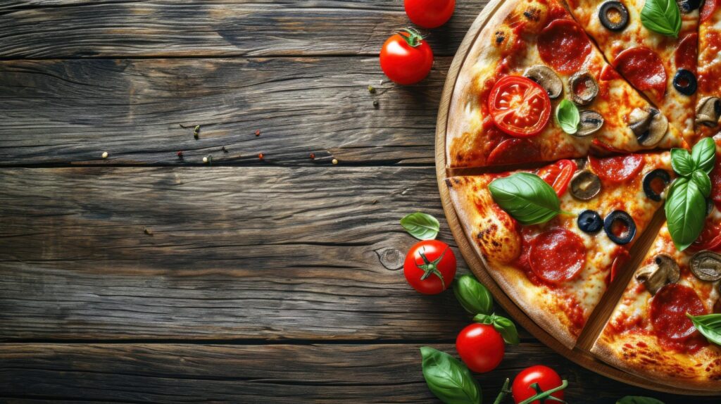 Pizza advertisment background with copy space Free Photo