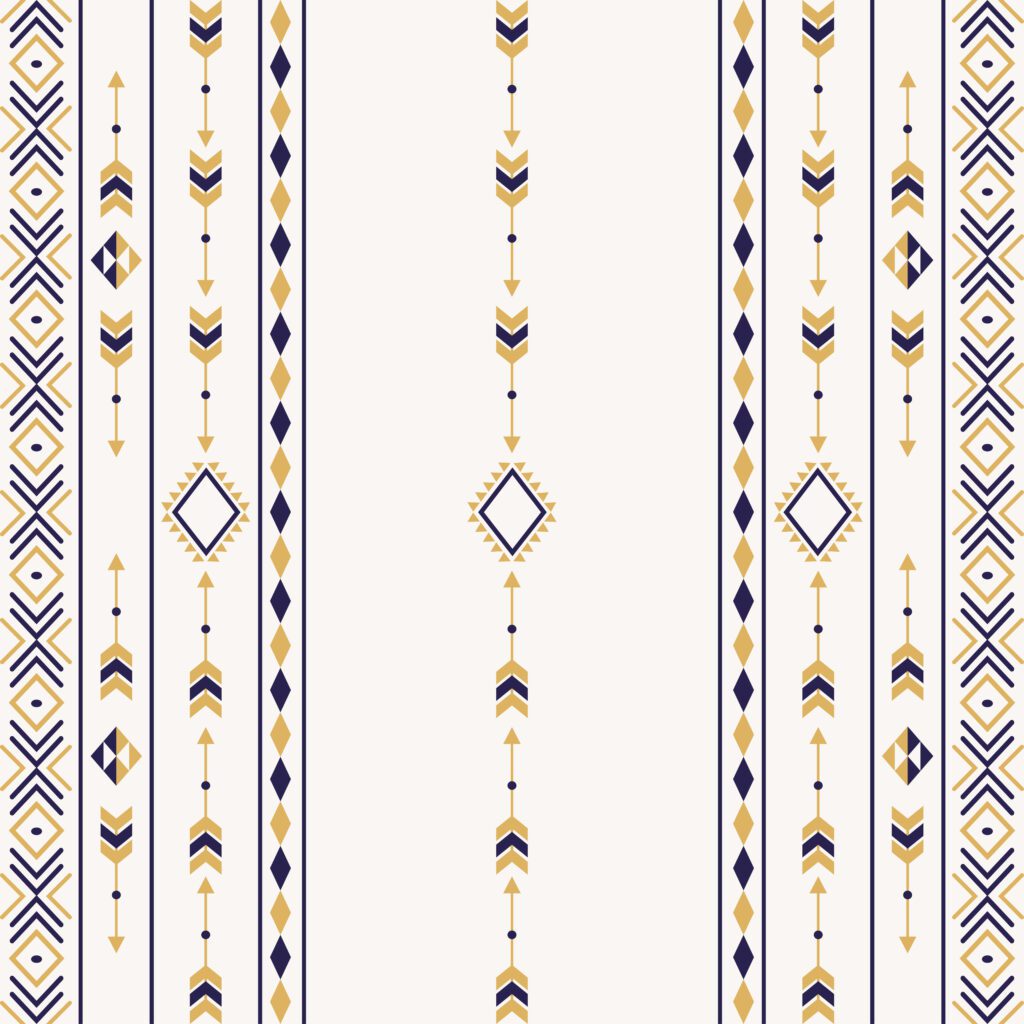 Seamless ethnic pattern with geometric shapes Free Vector