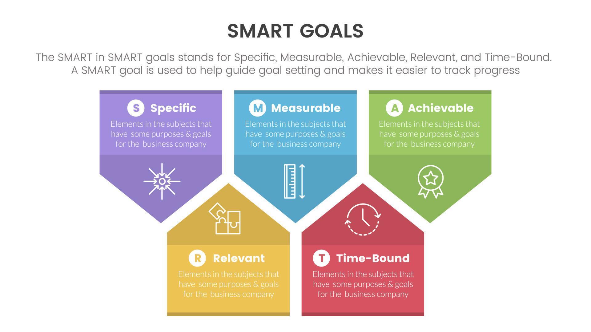 smart business model to guide goals infographic with badge arrow shape concept for slide presentation Stock Free