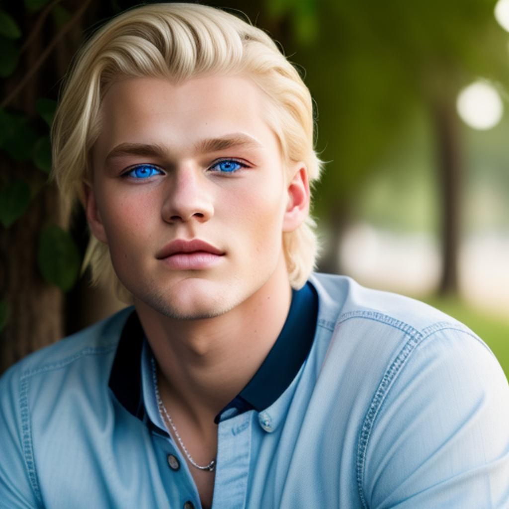 Mann blond blaue augen by @ai_generated