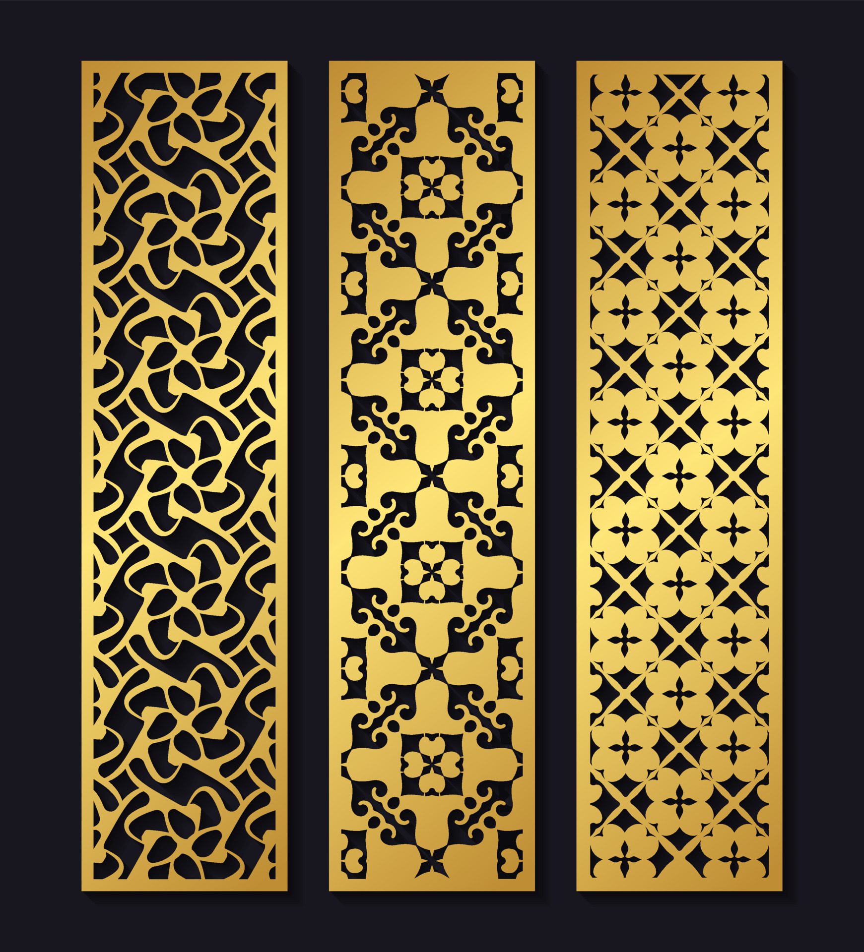 Luxury seamless die cut decorative pattern template Free Vector