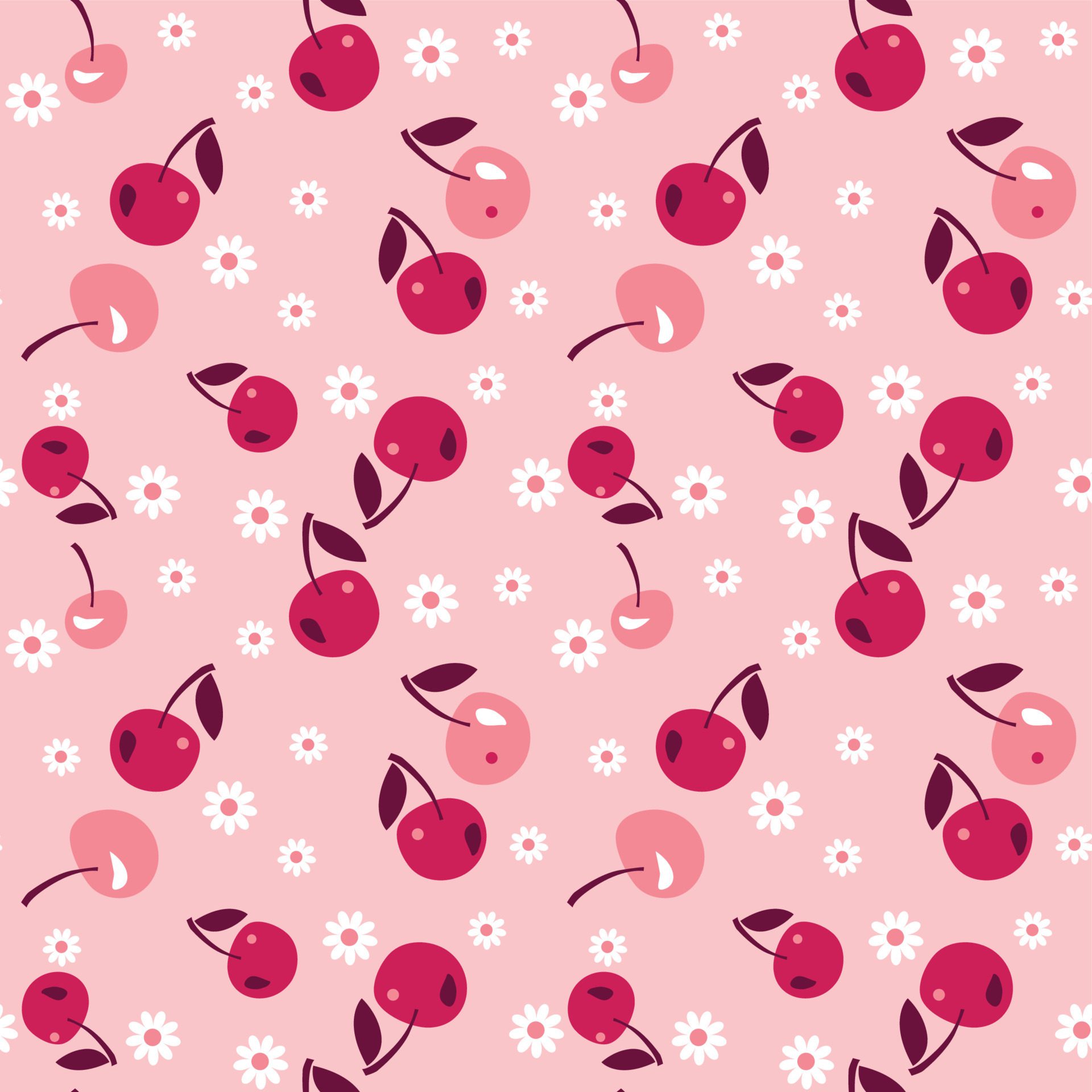 cherry seamless pattern. vector illustration. Free Vector