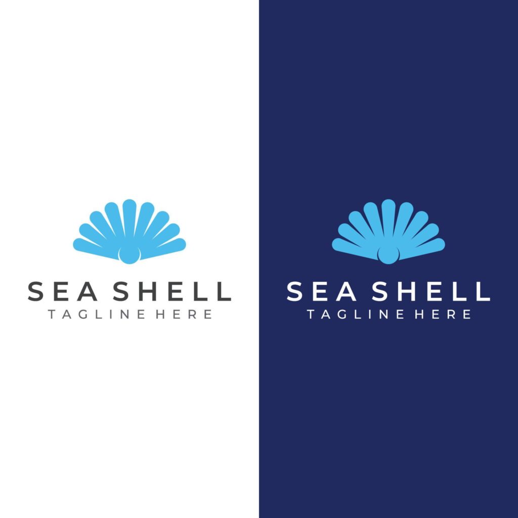 Pearl sea shell logo, with vector illustration design editing. Stock Free