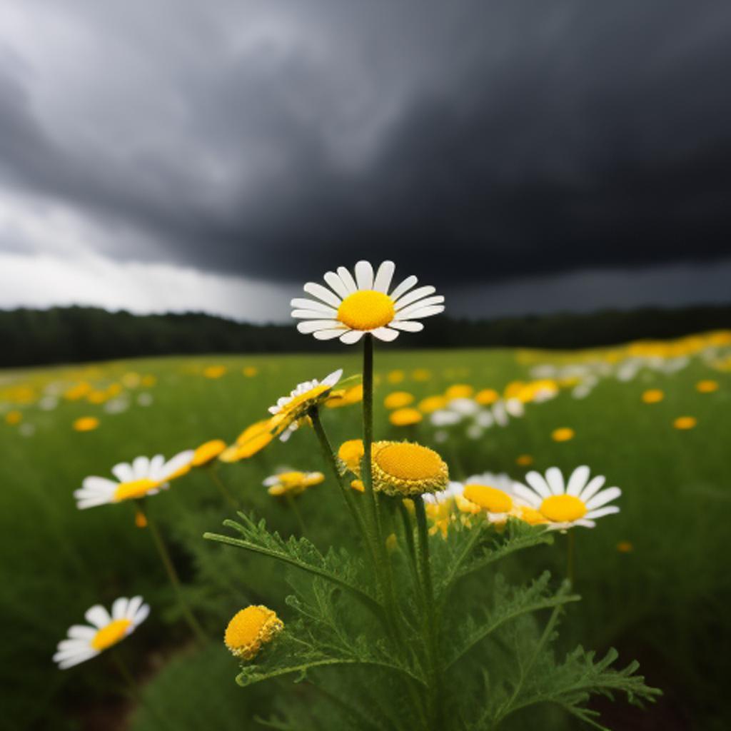 Chamomile flower in the by @ai_generated