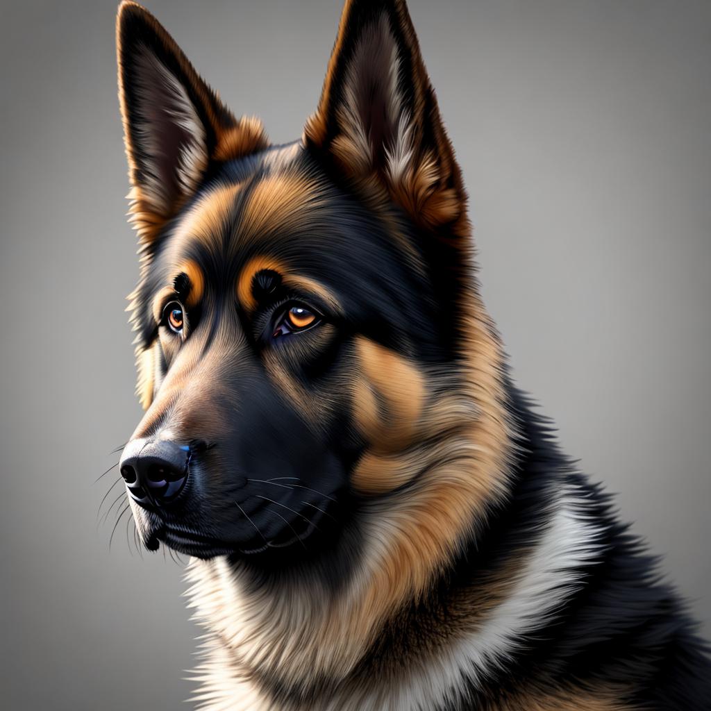 German shepherd dog Anime,Highly by @ai_generated