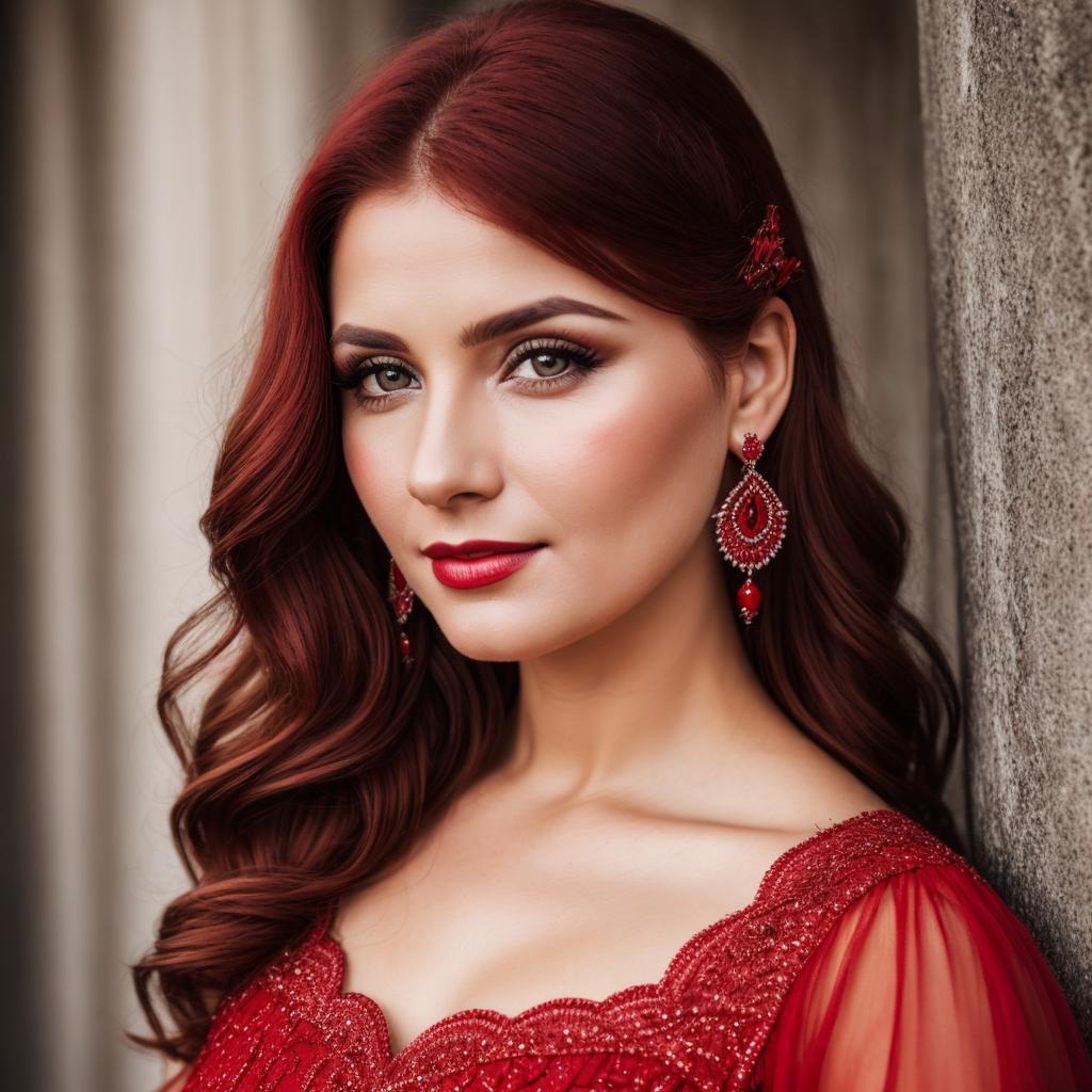 Red frock Portrait photography,Realistic by @ai_generated