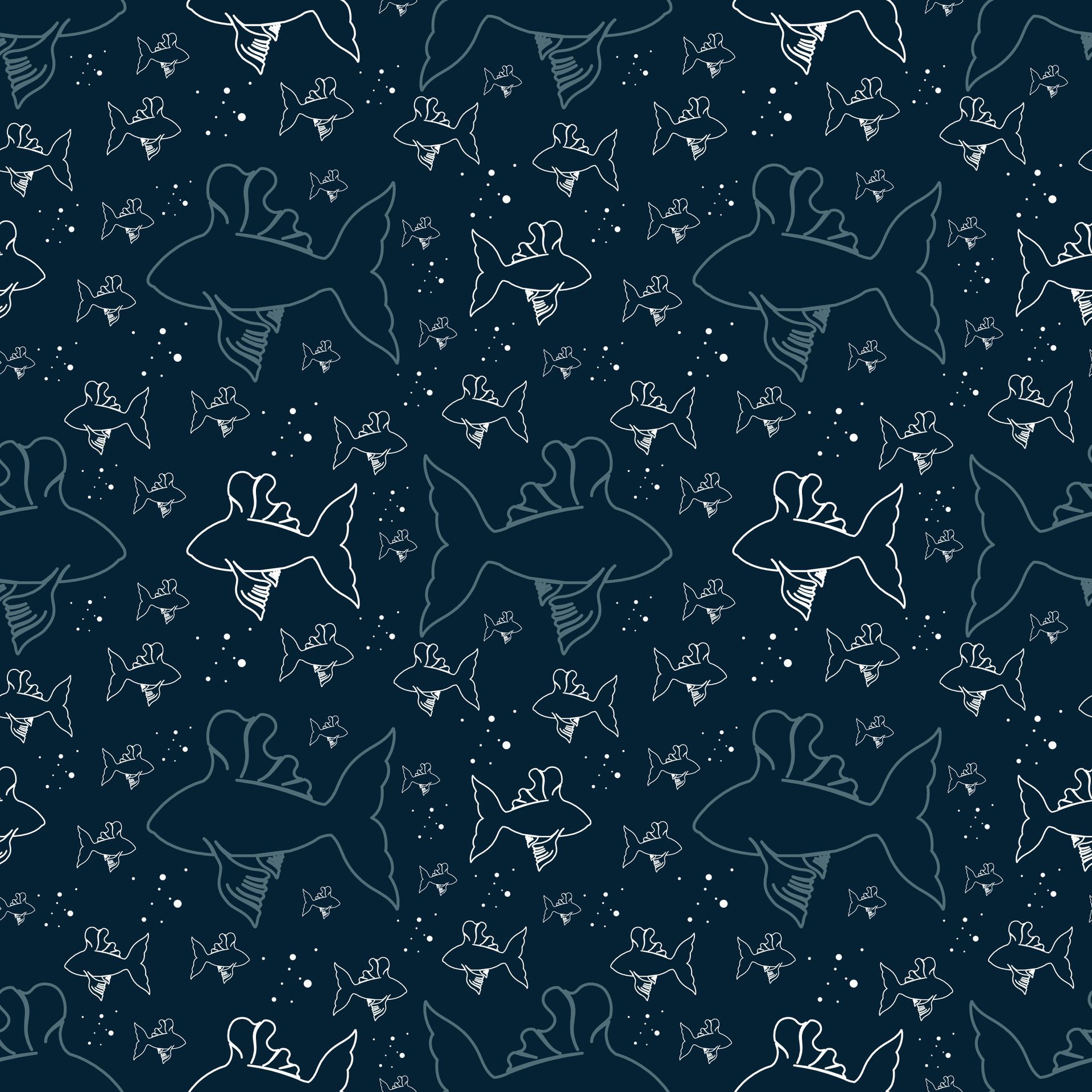 Seamless sea fish pattern Free Vector