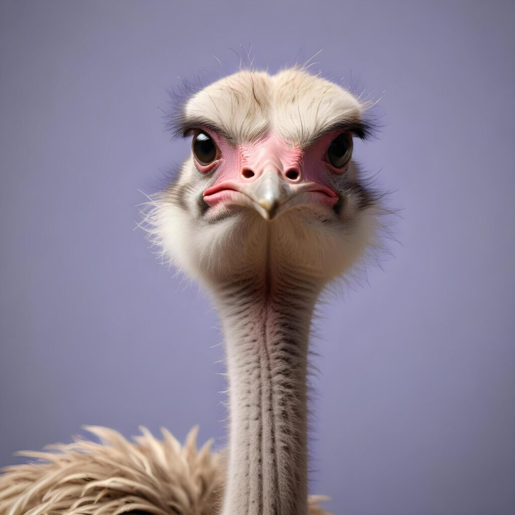 ostrich on plain background Stock Free