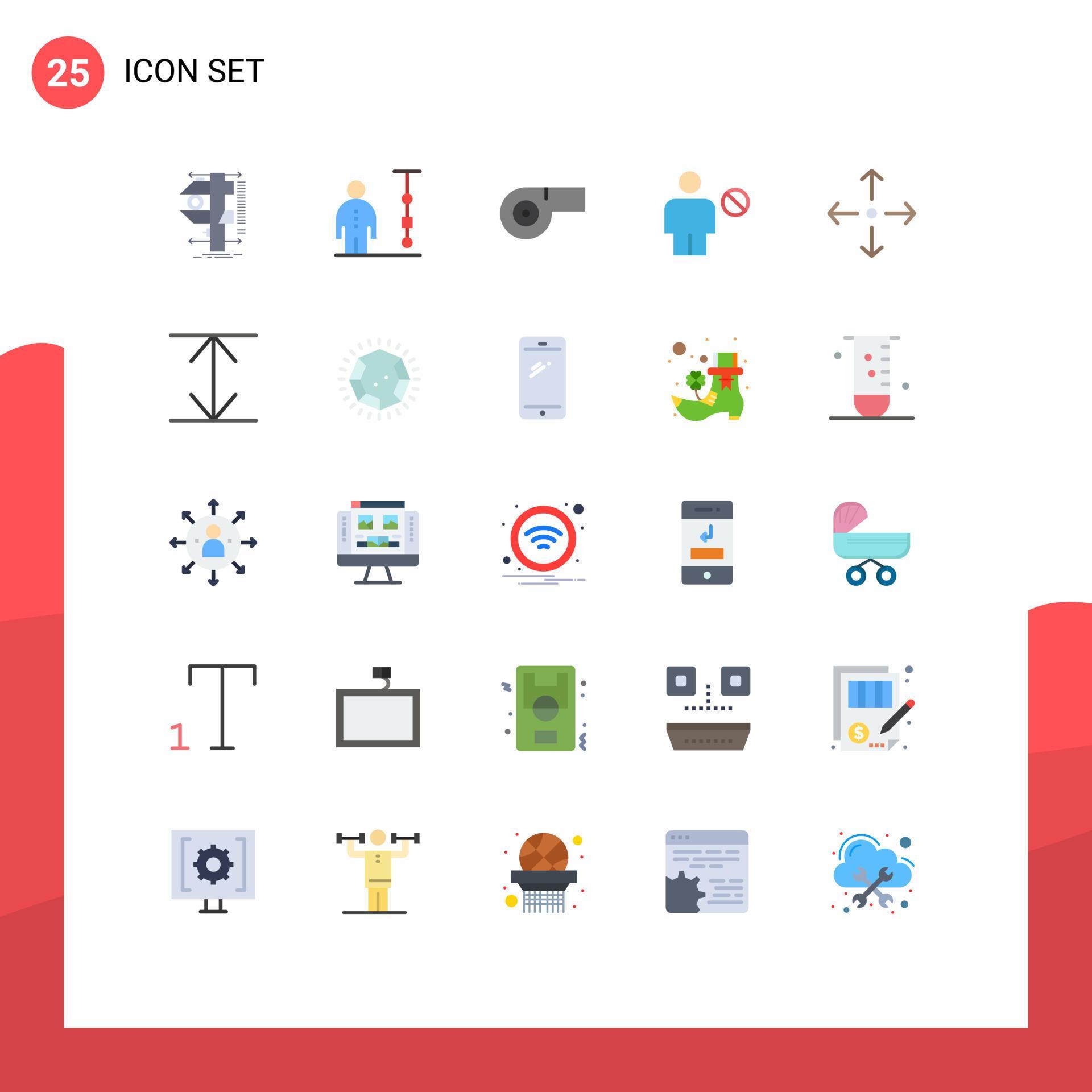 25 Flat Color concept for Websites Mobile and Apps arrow denied corporate management body avatar Editable Vector Design Elements Stock Free