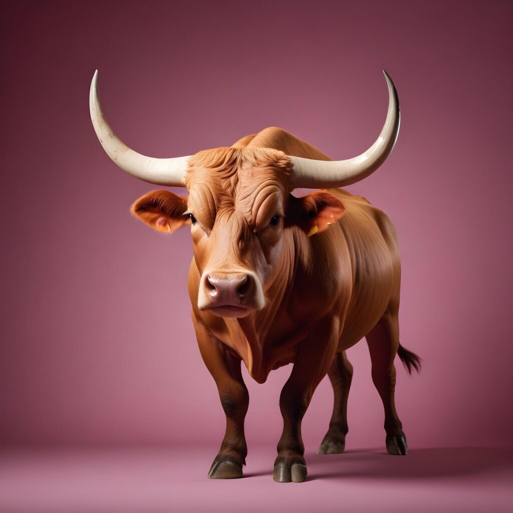 Bull portrait lite background Stock Free