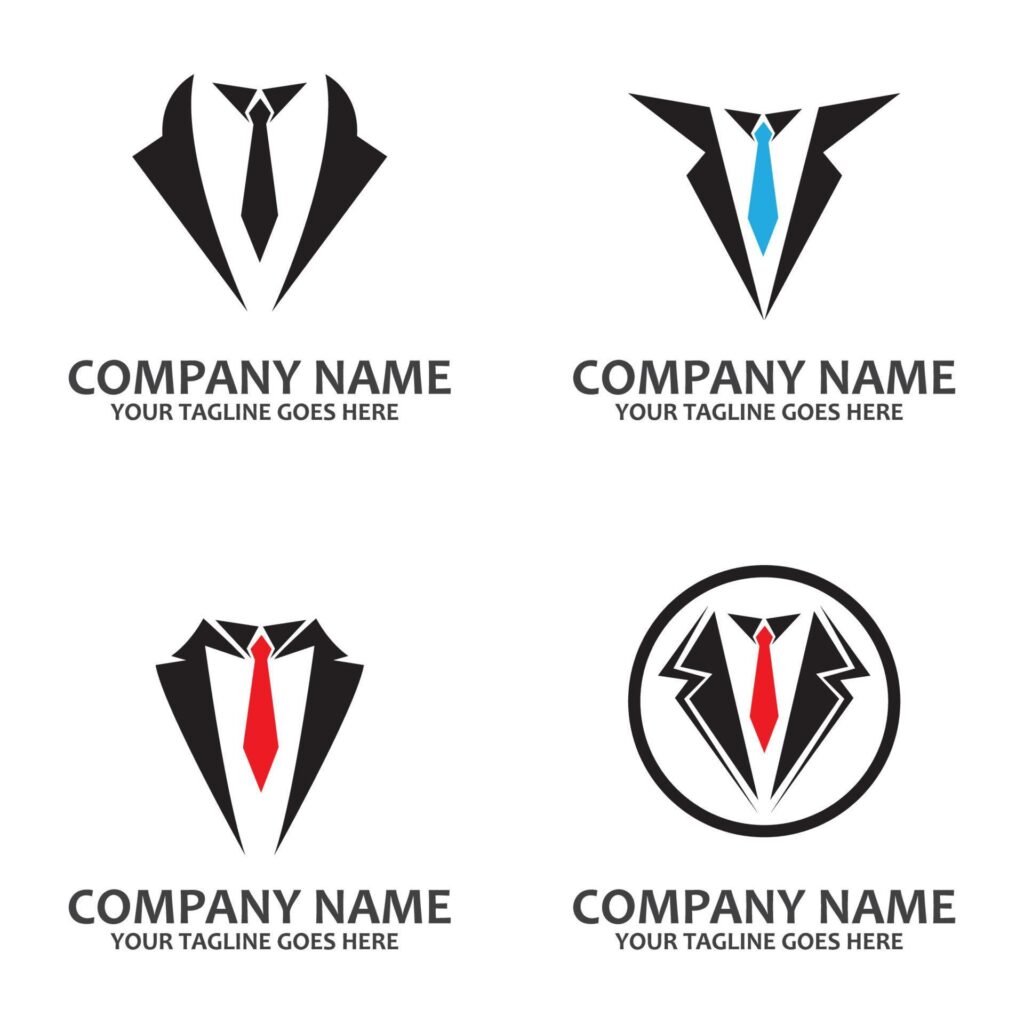 black mafia men tuxedo symbol vector logo Stock Free