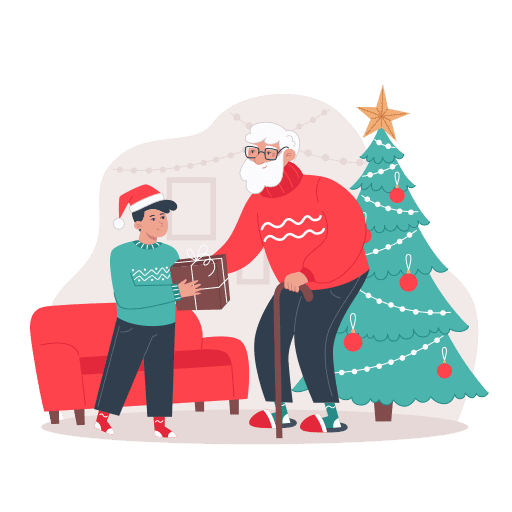 Grandad, gift, grandson illustration