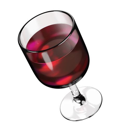 Glass, wine, alcohol 3D illustration