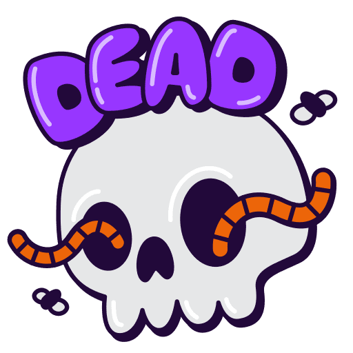 Dead, head, skull sticker