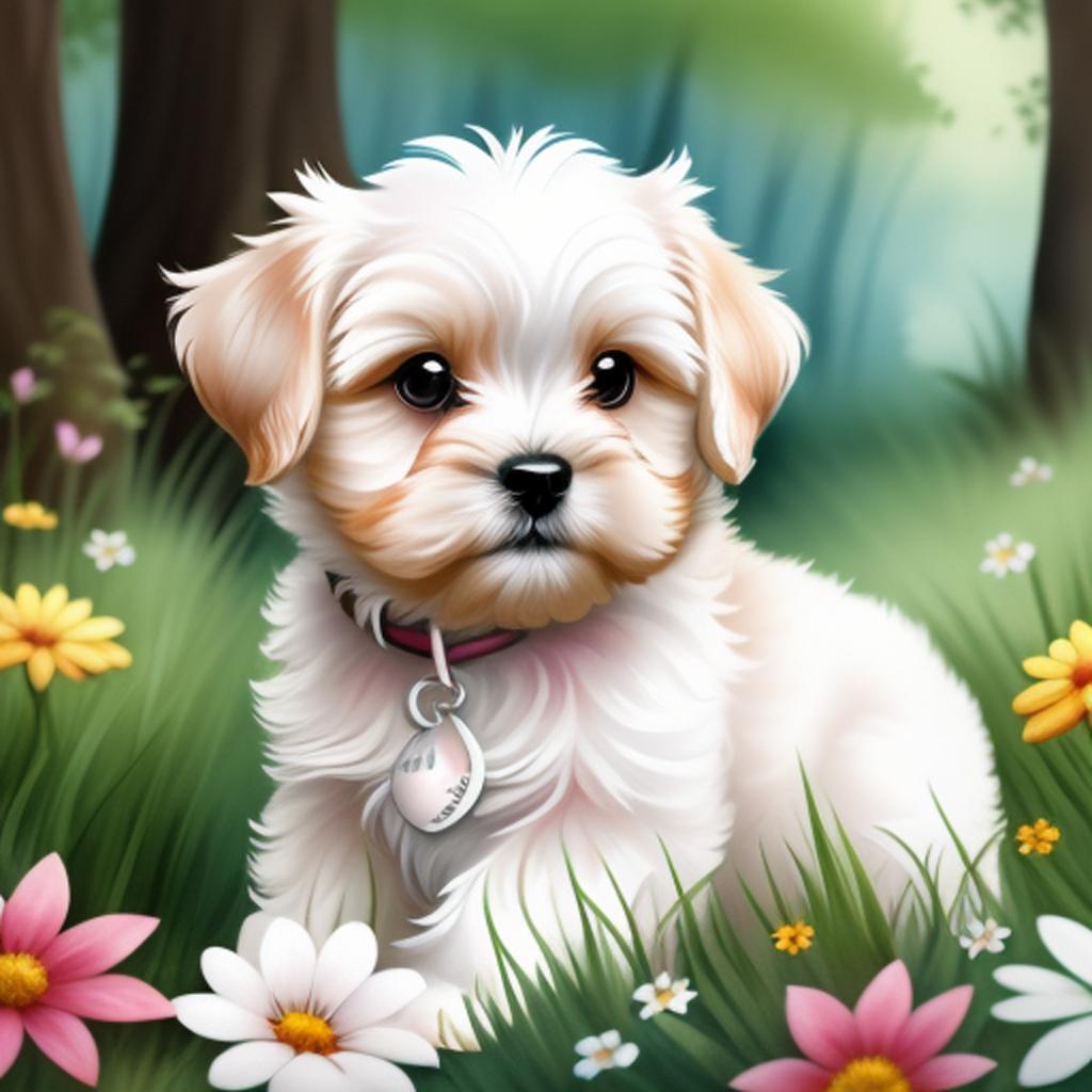 Cute puppy maltese in by @ai_generated