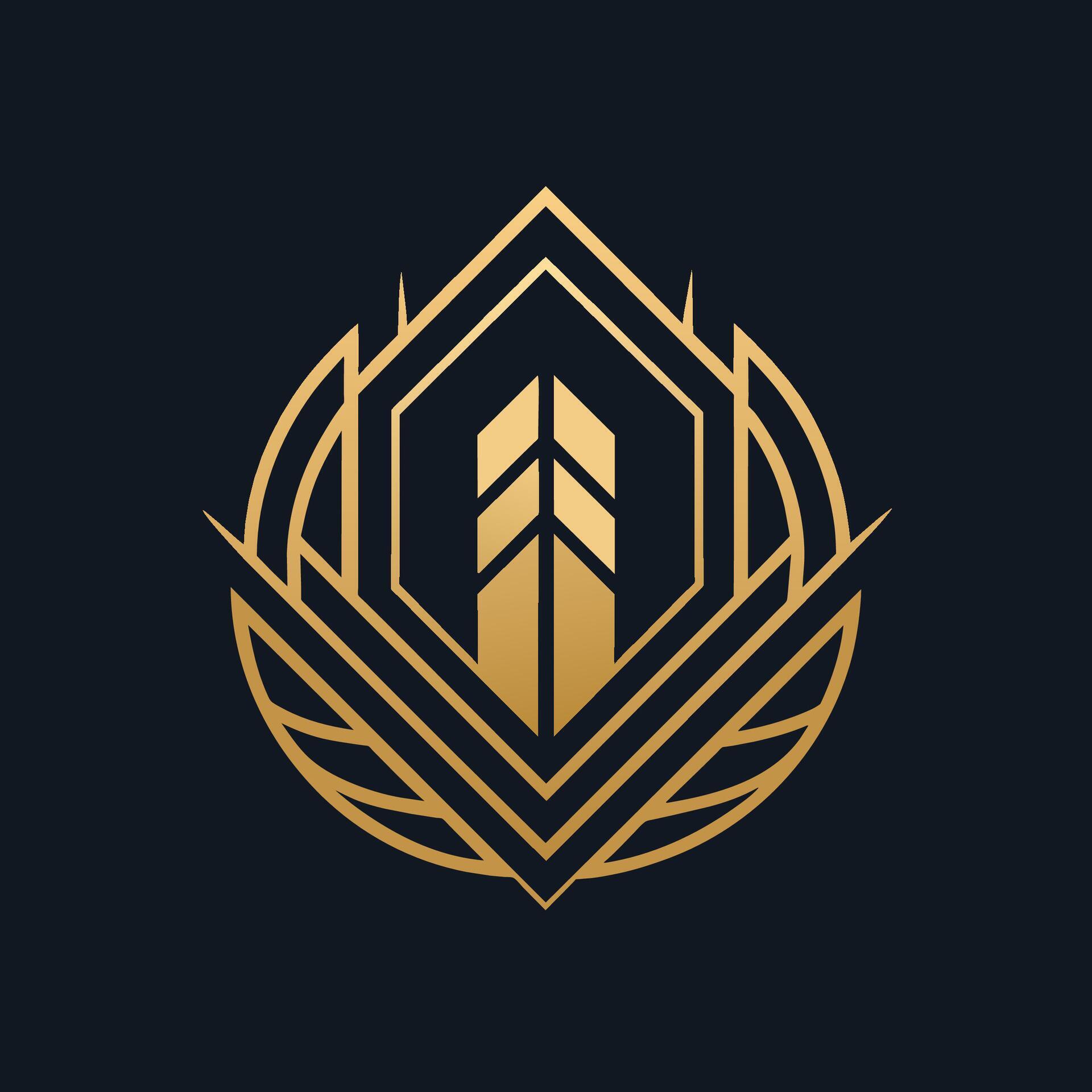 Clean and modern black and gold logo featuring an arrow design, Create a minimalist logo inspired by the cozy atmosphere of a cafe Stock Free