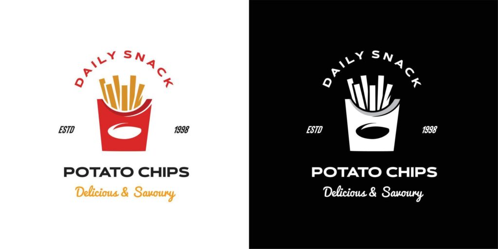 ILLUSTRATION VECTOR GRAPHIC OF daily snack potato chips delicious and savoury GOOD FOR potato chips vintage logo restaurant snack fast food junk food Stock Free and Free SVG