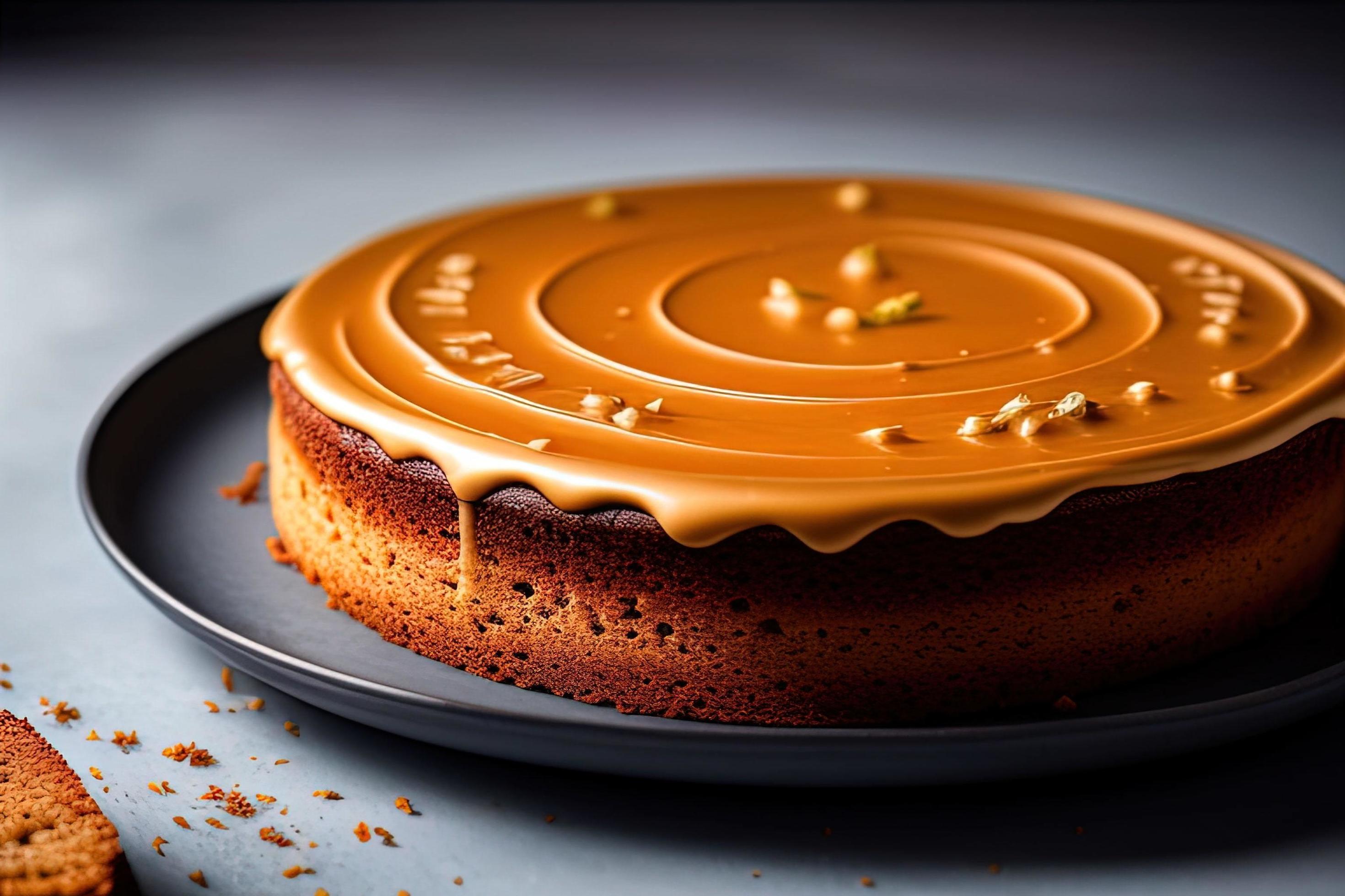 professional food photography of a cake sitting on top of a white plate Stock Free