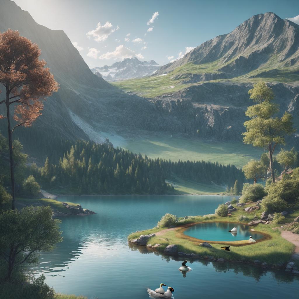 A lake in the by @ai_generated