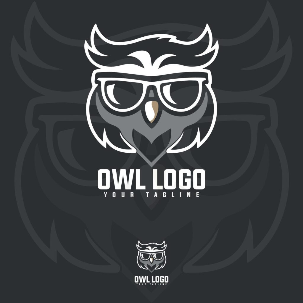 Owl mascot logo iconic symbol animal template Stock Free