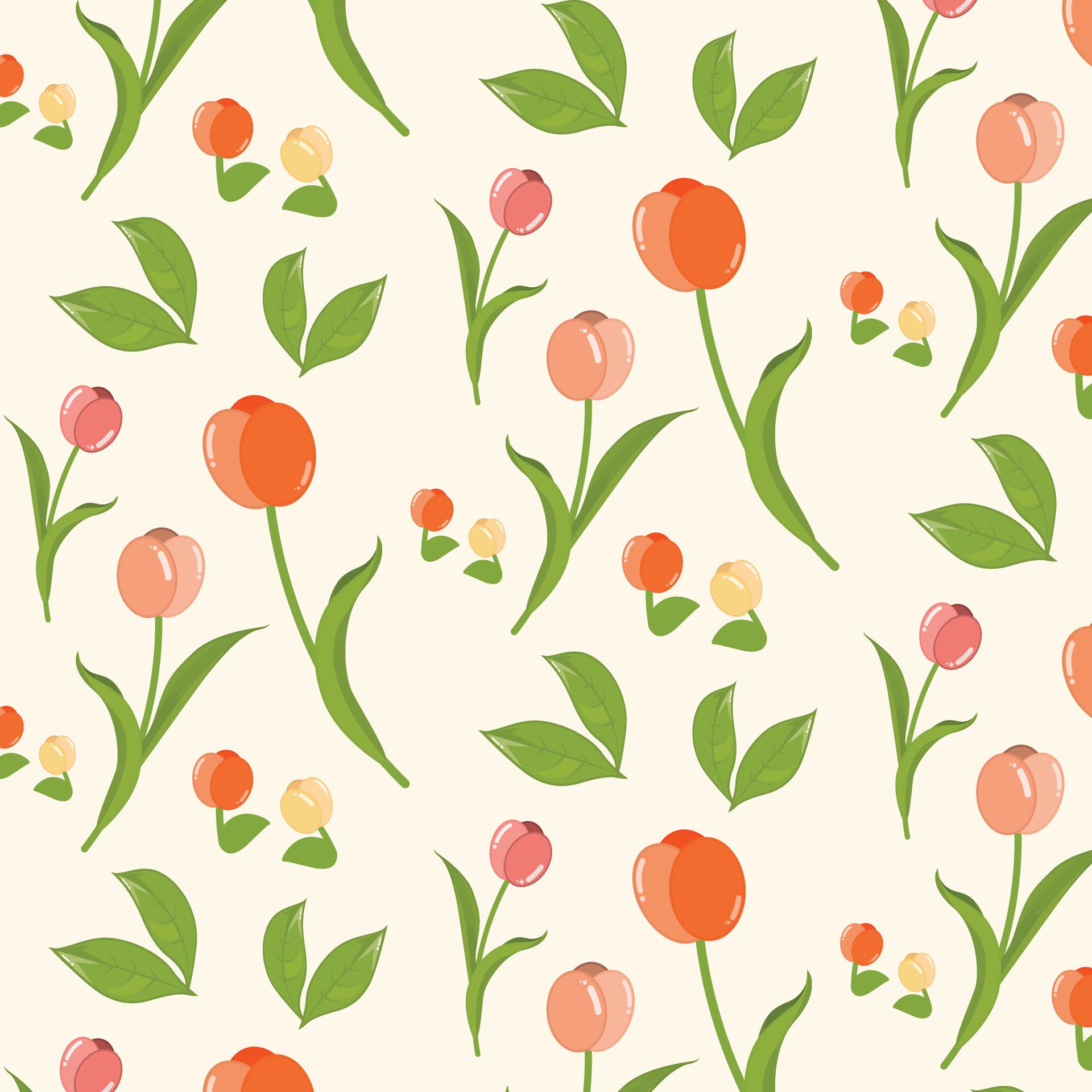 Seamless pattern of tulip background vector design Free Vector