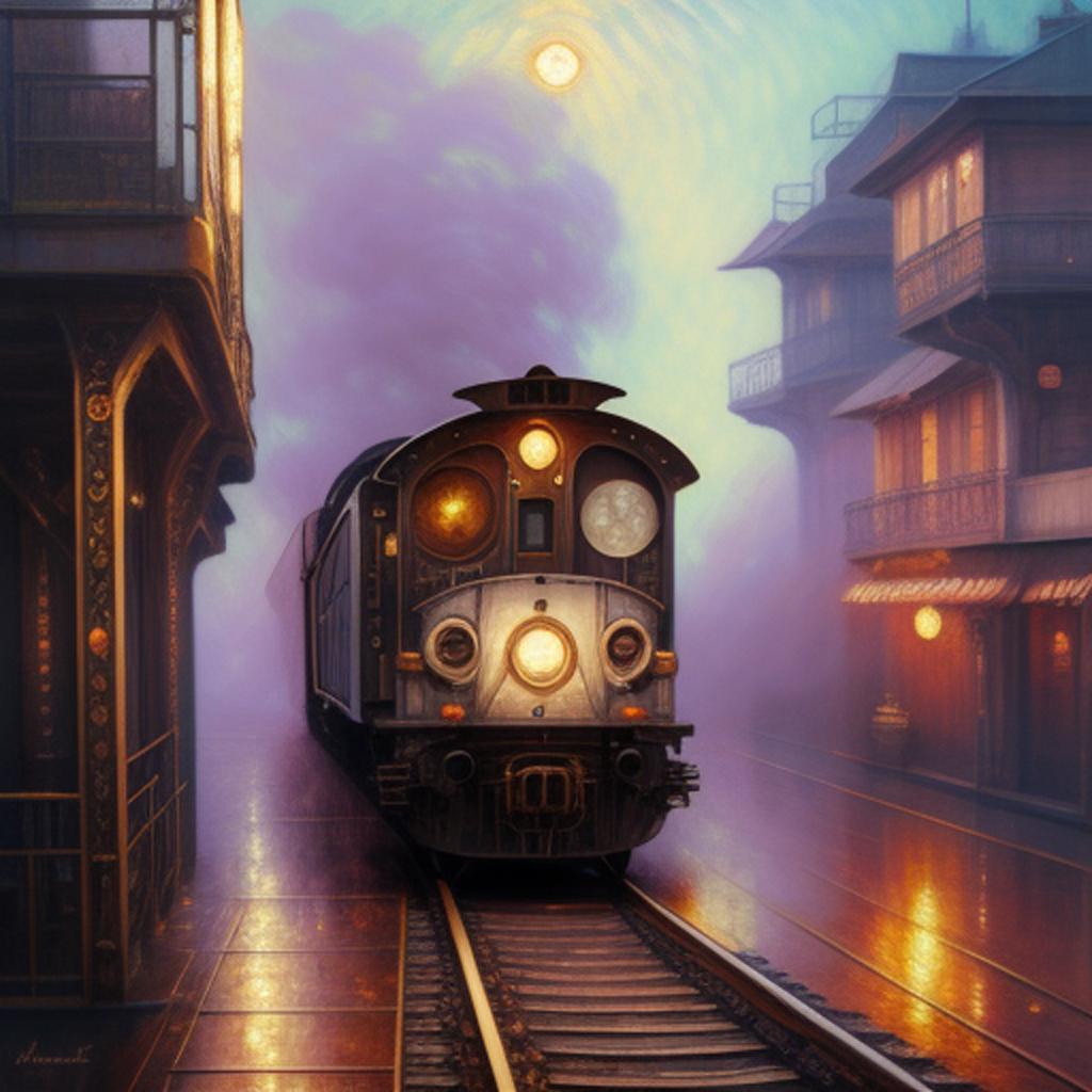 A train painting by by @ai_generated