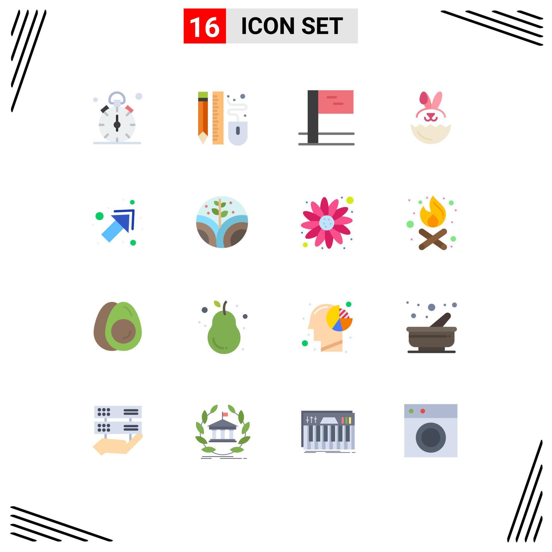 Universal Icon Symbols Group of 16 Modern Flat Colors of right arrow pencil easter egg Editable Pack of Creative Vector Design Elements Stock Free