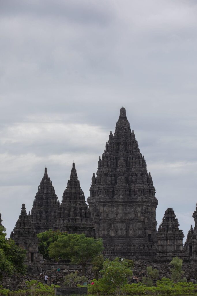 Prambanan temple near Yogyakarta city Central Java Indonesia Stock Free