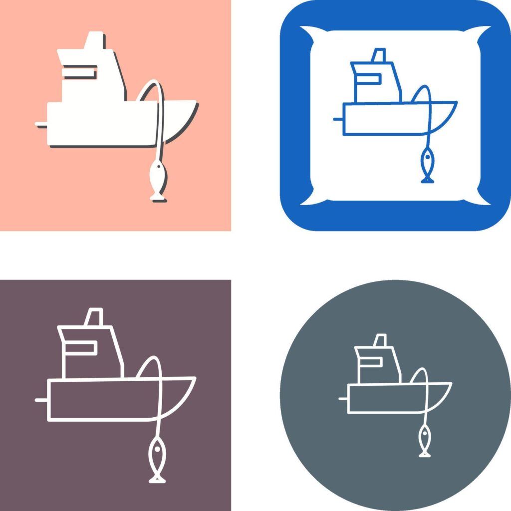 Fishing Boat Icon Design Stock Free