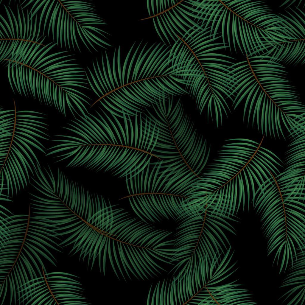 Palm Leaves Seamless Pattern Background. Vector Illustration Free Vector