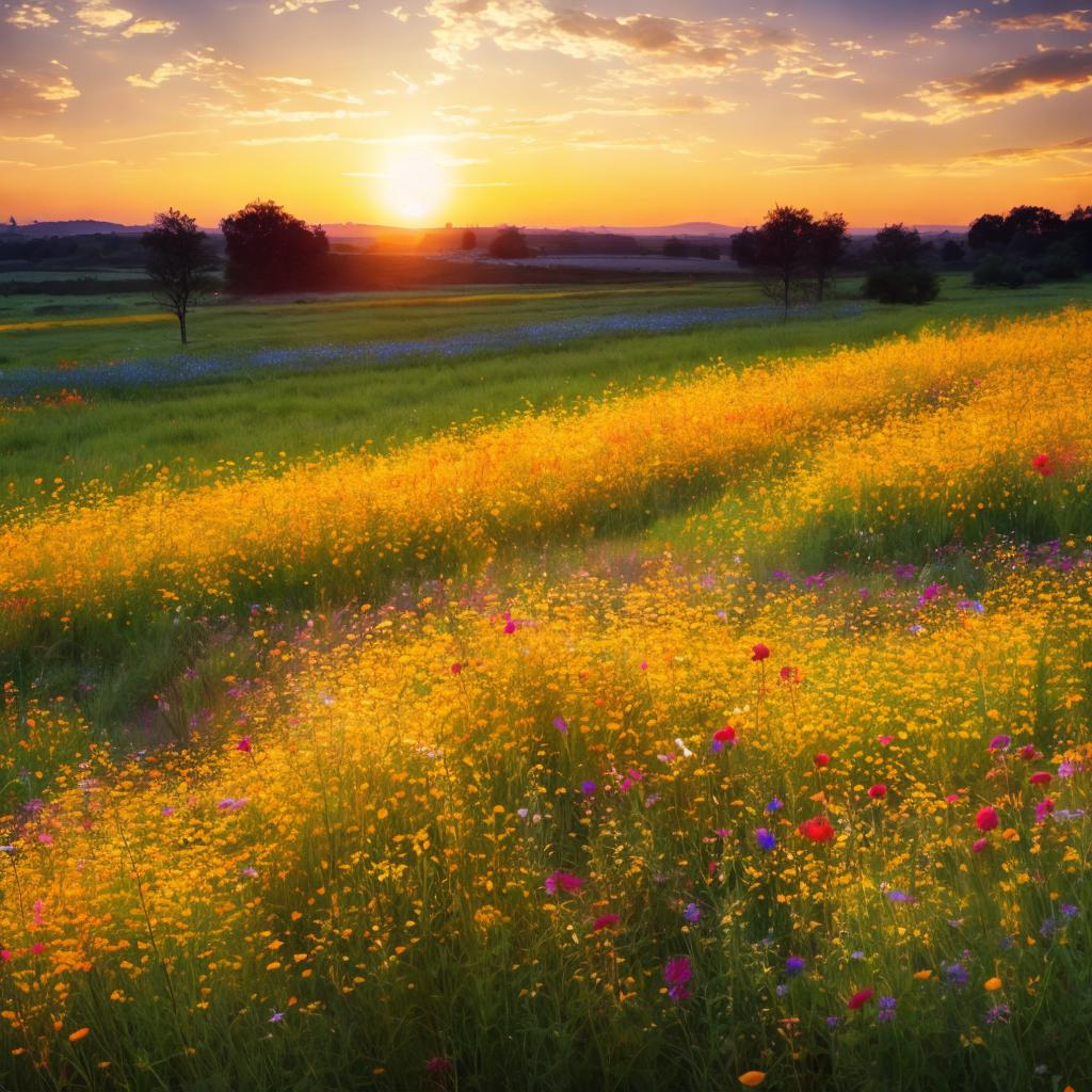 Vibrant field of wildflowers, by @ai_generated