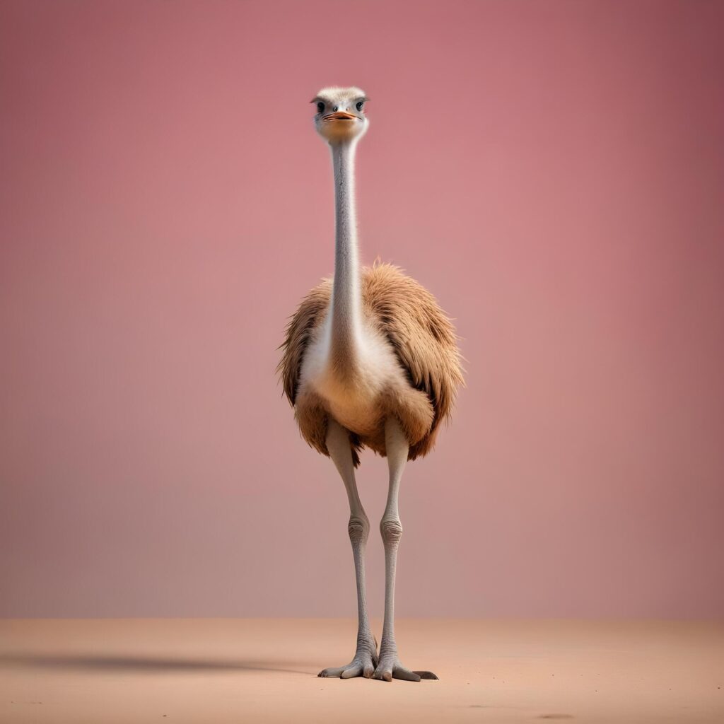 ostrich on plain background Stock Free