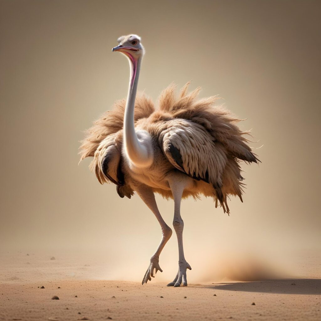 ostrich on plain background Stock Free