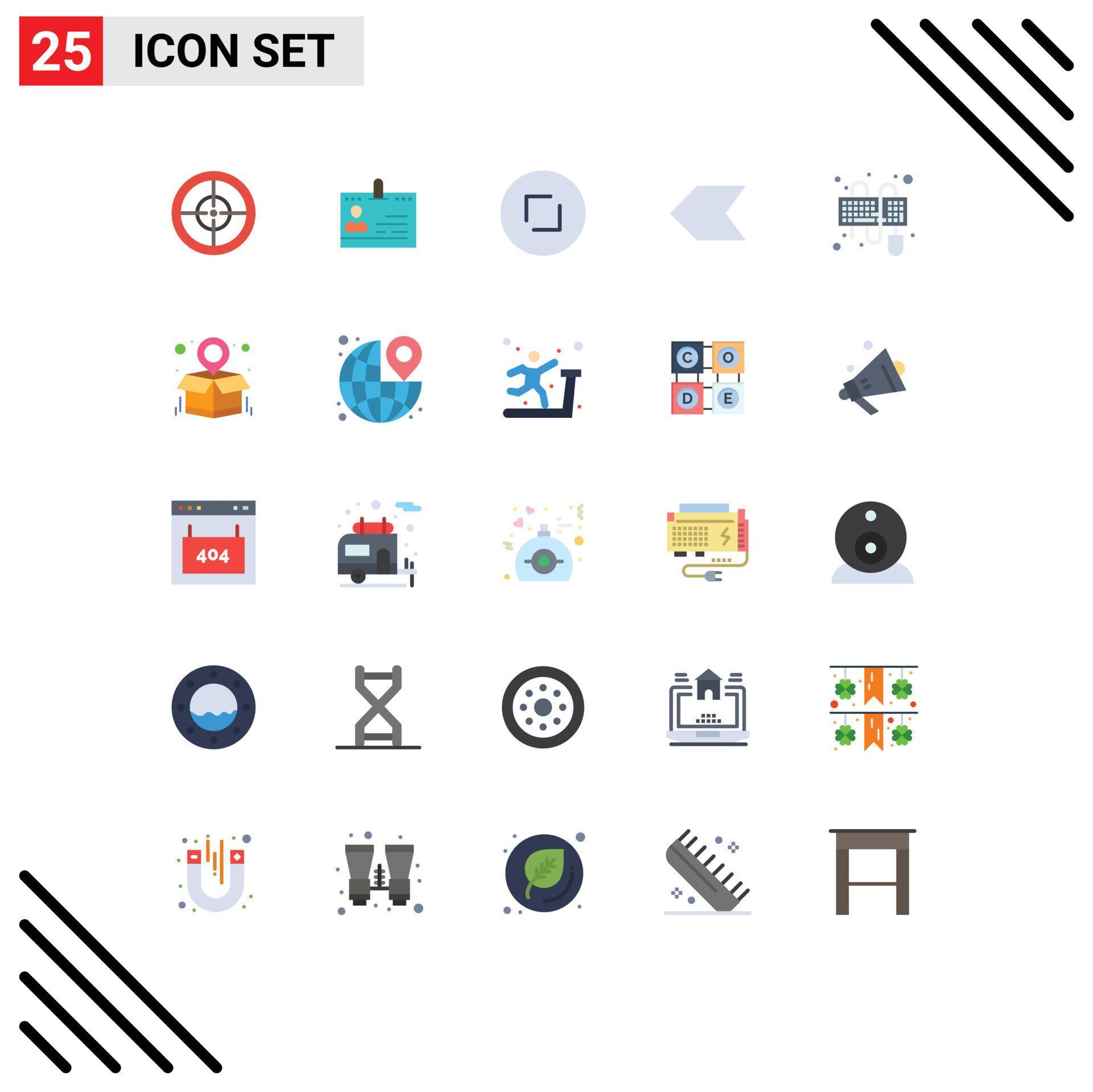 25 Thematic Vector Flat Colors and Editable Symbols of input pointer people arrow enlarge Editable Vector Design Elements Stock Free