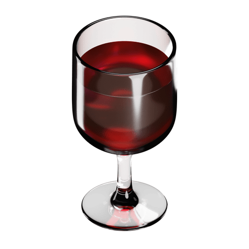 Glass, alcohol, wine 3D illustration