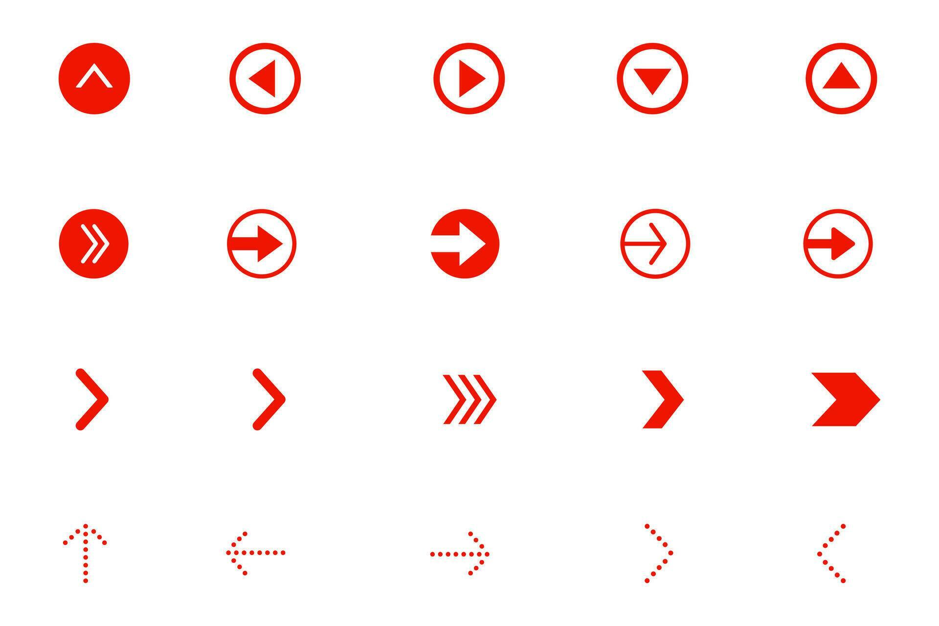 Red Arrow icon set, design element. vector icon of arrow Stock Free