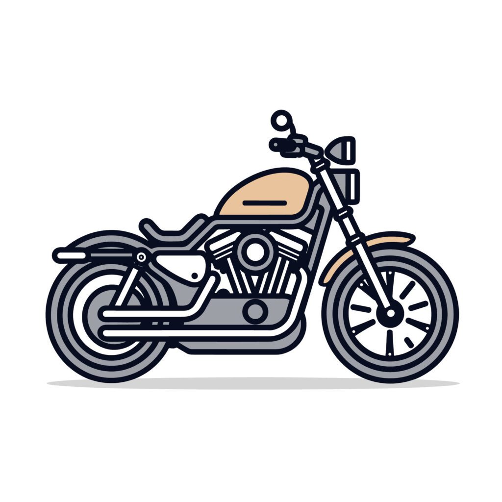 Flat cartoon illustration of motorbike isolated on white background Free Vector