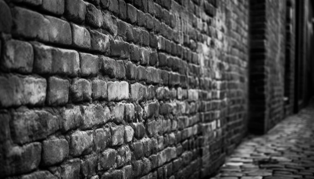 Old brick walls in a row, textured grunge design history Stock Free