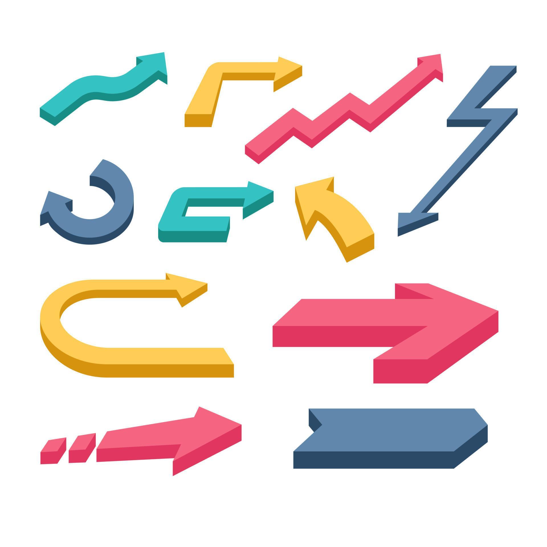 colorful-3d-arrow-element-suitable-for-design-element-of-infographic-information-banner-and-guide-marker-arrow-free-vector