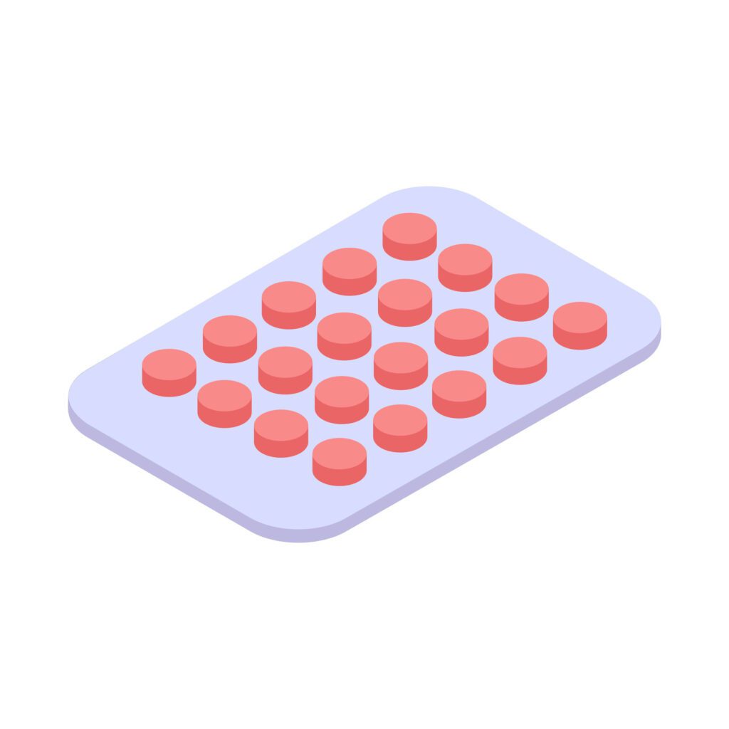 Pills Icon On Background Free Vector