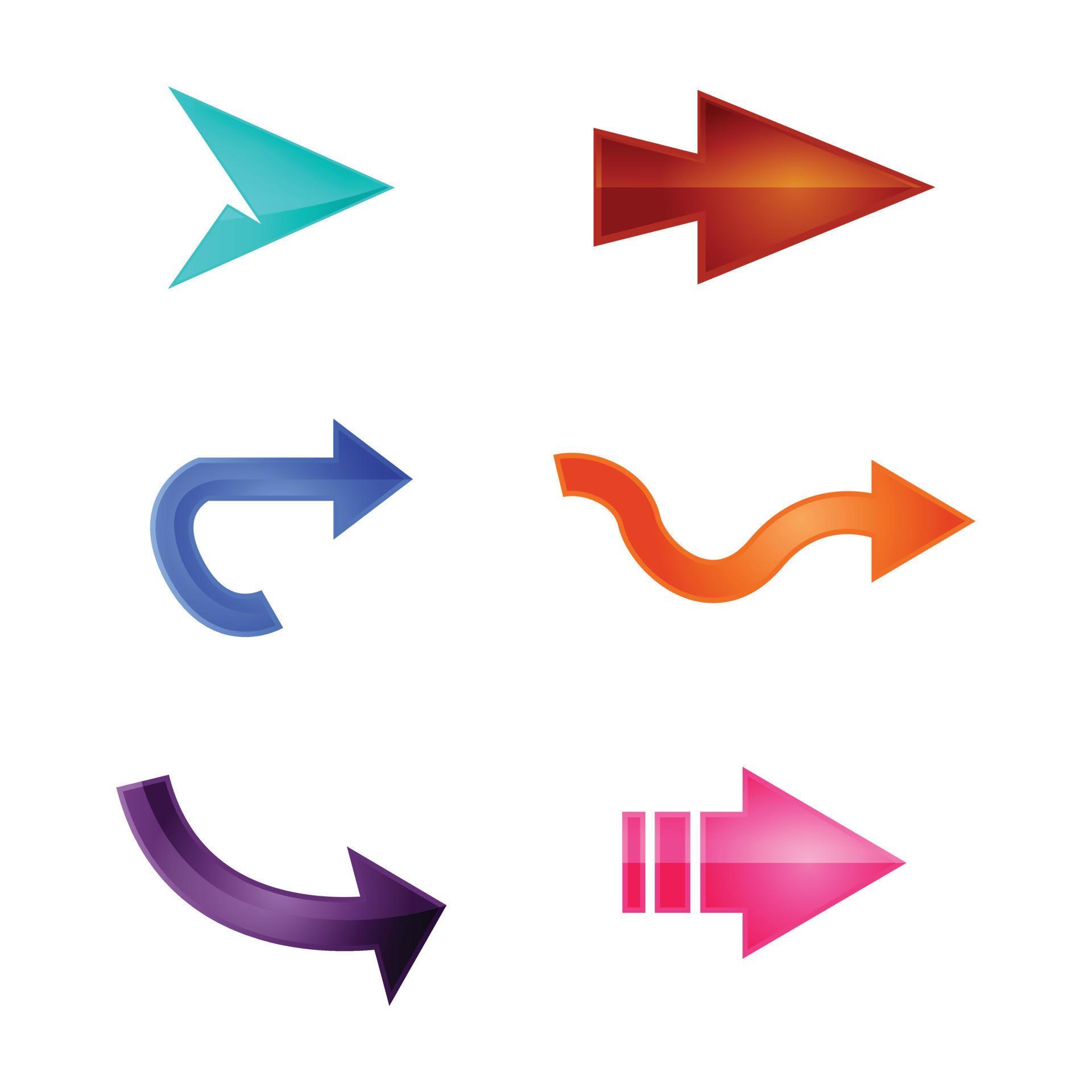 Colorful arrow symbol icon set Stock Free