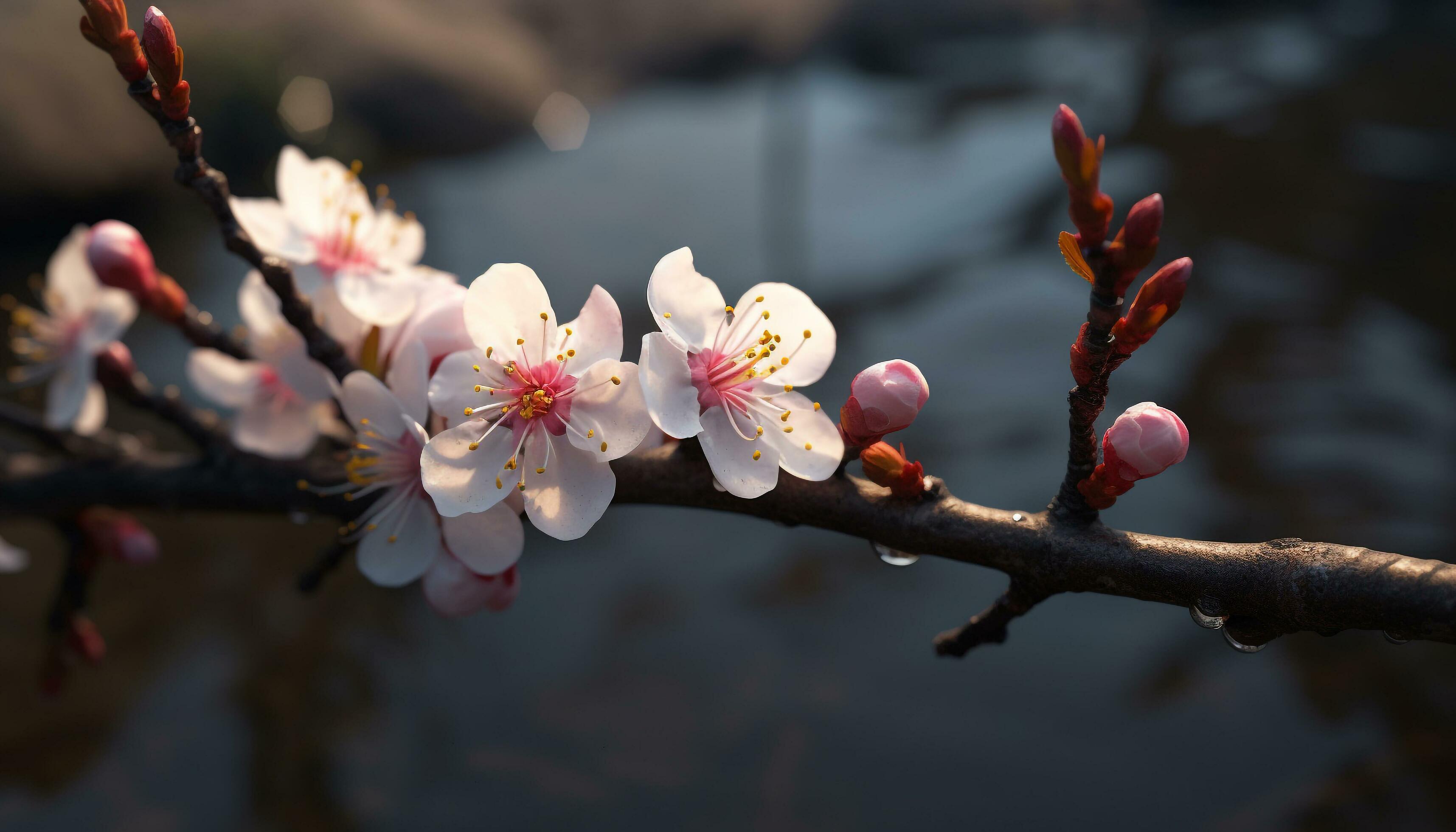 Nature beauty in springtime blossoming flowers, fresh leaves, vibrant colors generated by AI Stock Free