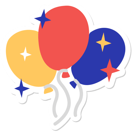 Baloons, celebration, united states sticker