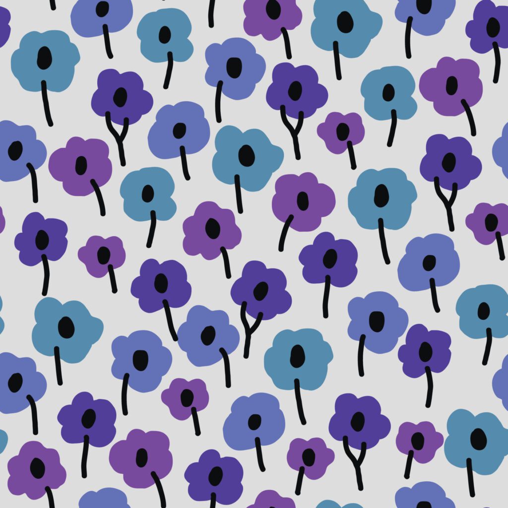 Cute Purple Floral Pattern Free Vector