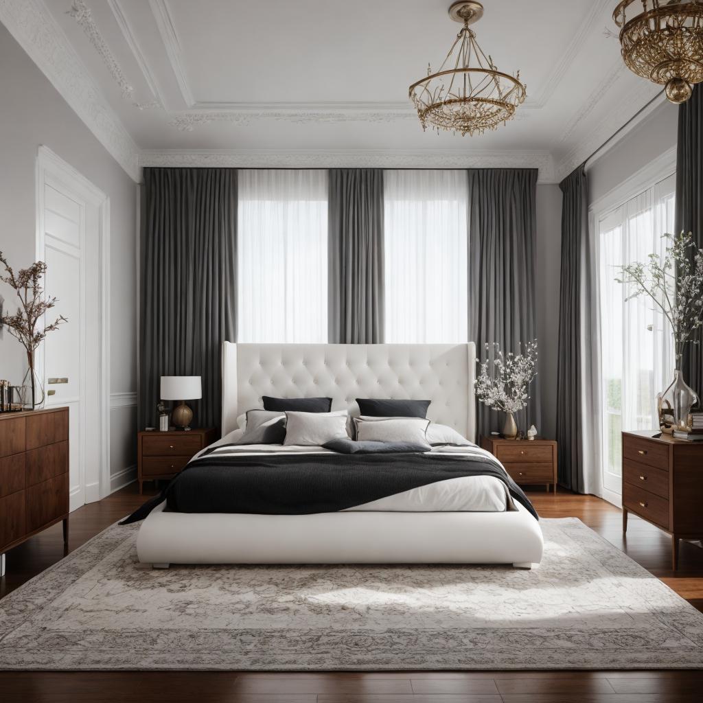 Bedroom Symmetry,stunning visuals,balance,aesthetics by by @ai_generated