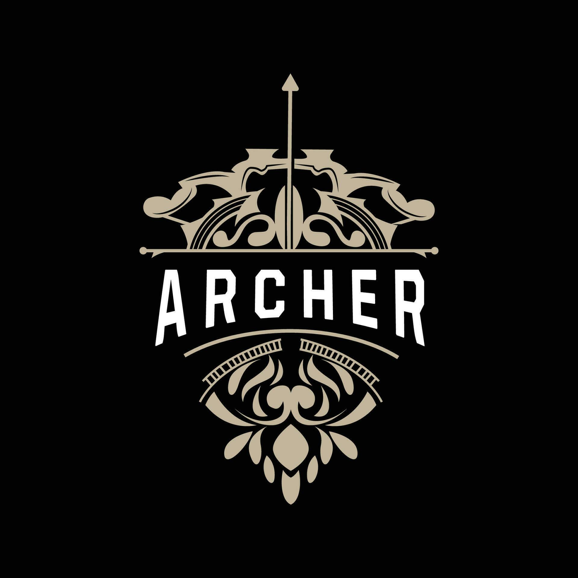 Archer Logo, Archery Arrow Vector, Elegant Simple Minimalist Design, Icon Symbol Illustration Template Stock Free