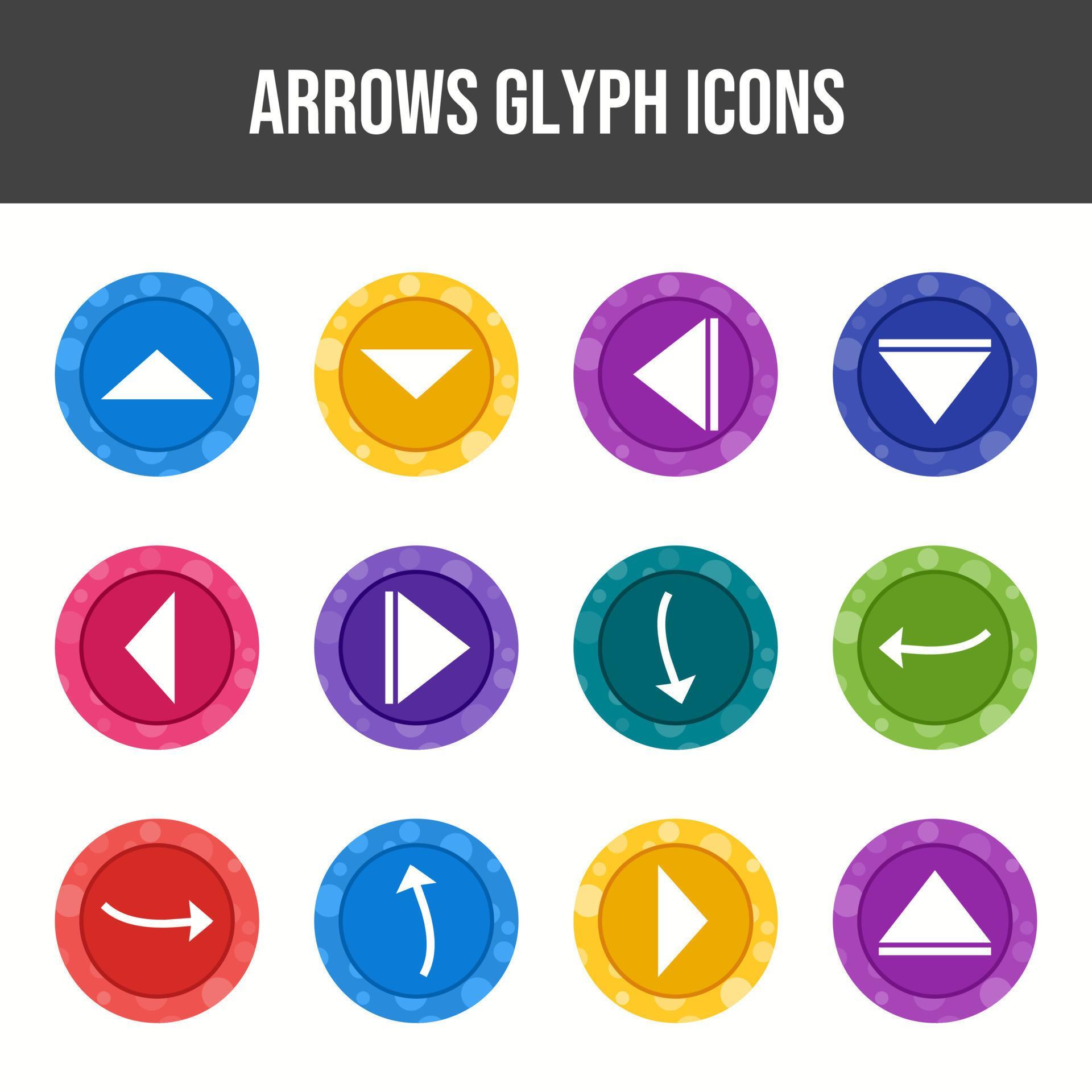 Beautiful Arrows vector icon set Stock Free